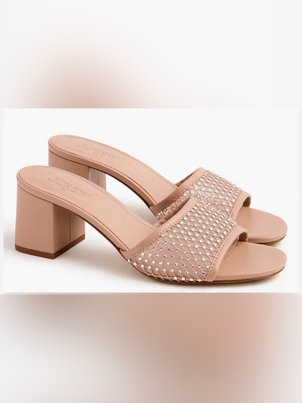 J. CREW Mesh Rhinestone-Embellished Heel Slides NWT